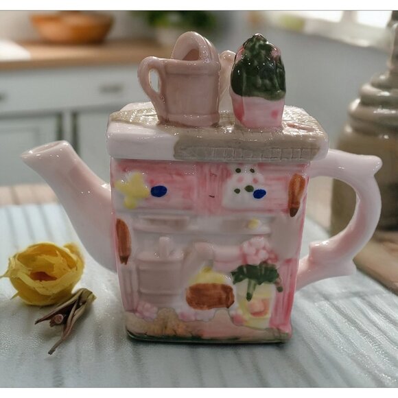 Unbranded Other - Tea Pot Mini Gardening Theme Ceramic Watering Can Cottage Core Plants
